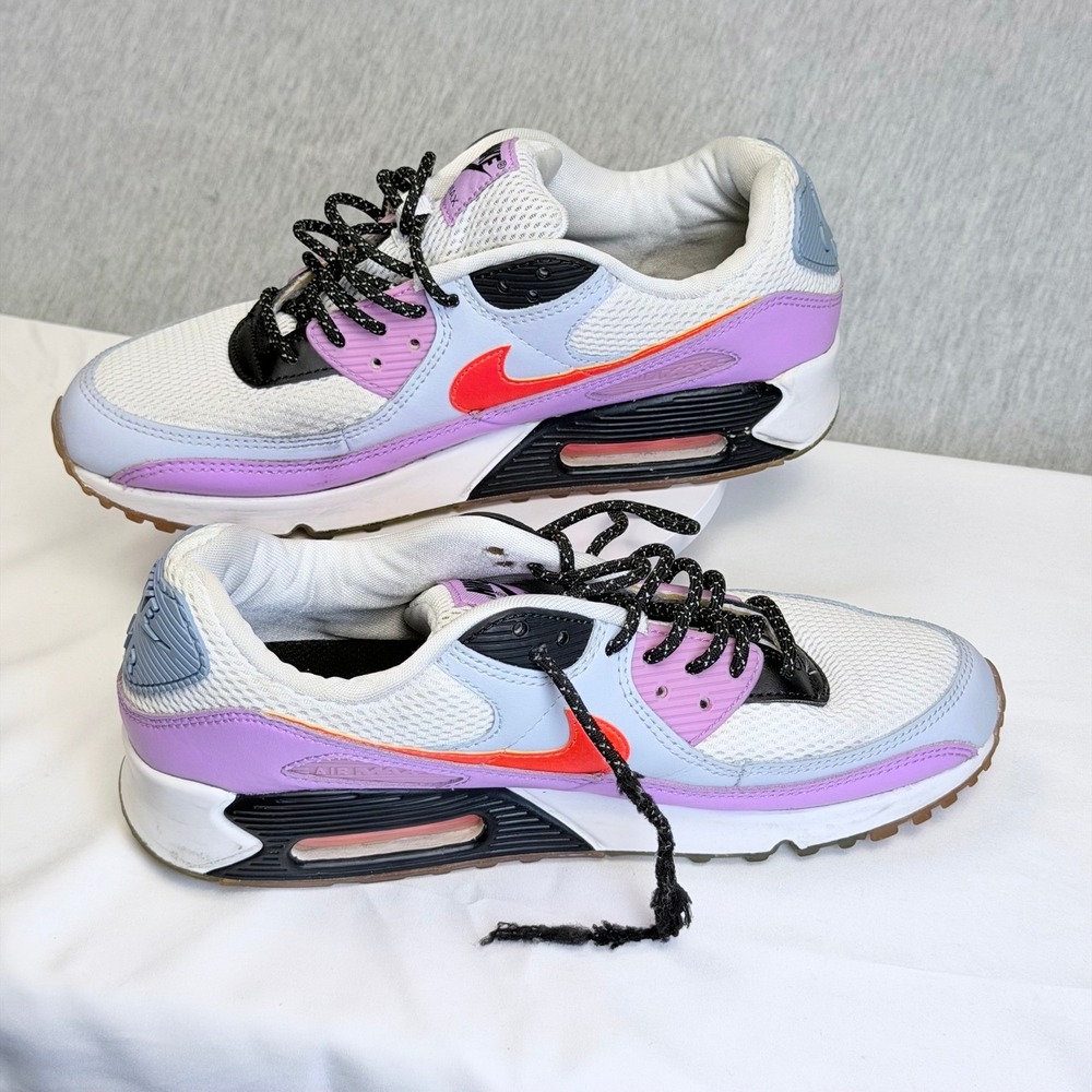 Nike Air Max 90 White Pure Platinum Solar Flare CW6029-100 Womens 11 Mens 9.5 - Picture 2 of 7